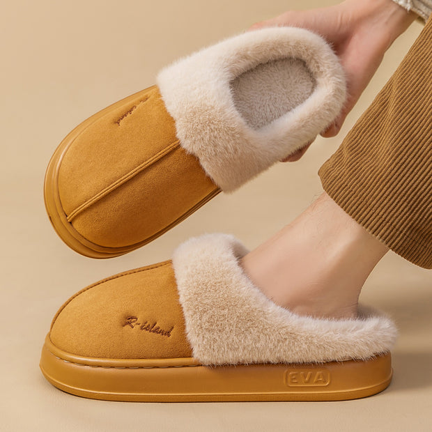 Baumwolle Hausschuhe Damen Plüsch Warm Slugged Bottom Anti-Rutsch-Schuhe aus Baumwolle